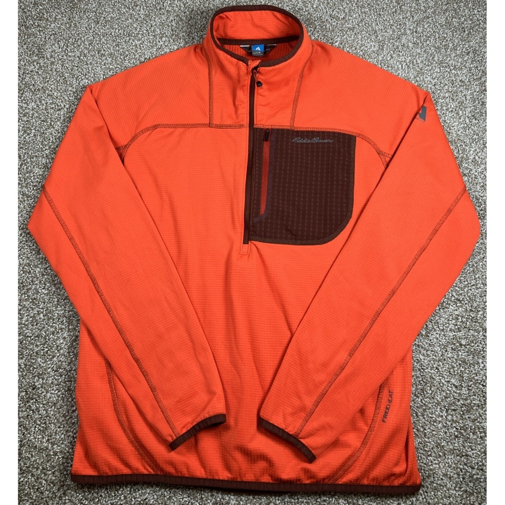 Eddie Bauer 1/4 Zip Pullover First Ascent FreeHeat Waffle Knit Men's Size Medium